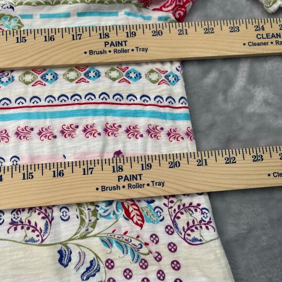 Chicos Top Womens 2 / US Large Multicolor Printed V-neck Relaxed 3/4 Sleeve - Picture 7 of 15